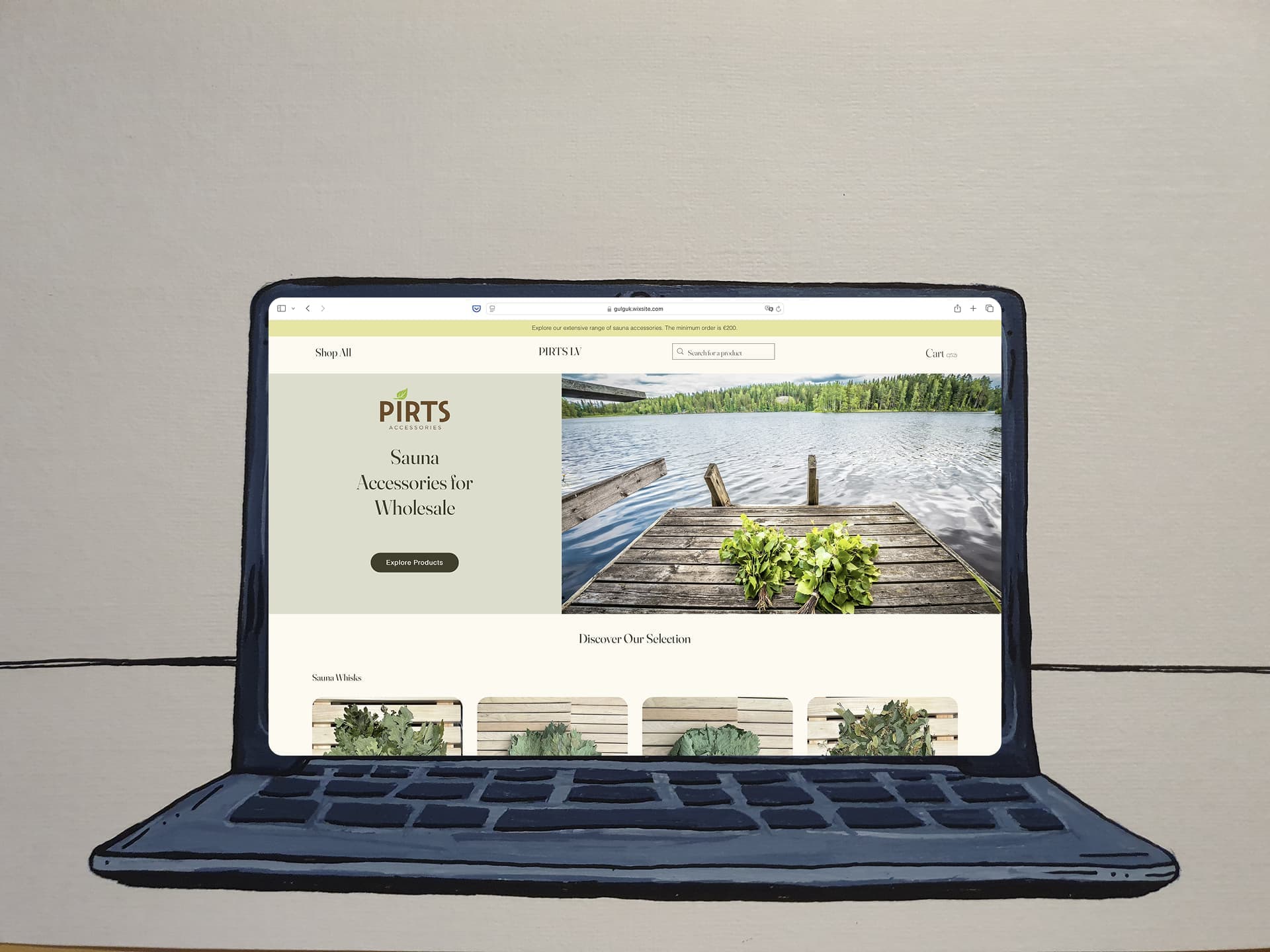 PIRTS LV kodulehe eelvaade sülearvutil
